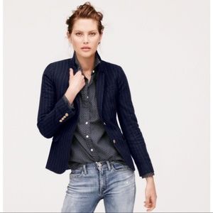 J.CREW Schoolboy Blazer in Chalk Stripe Navy Pinstripe